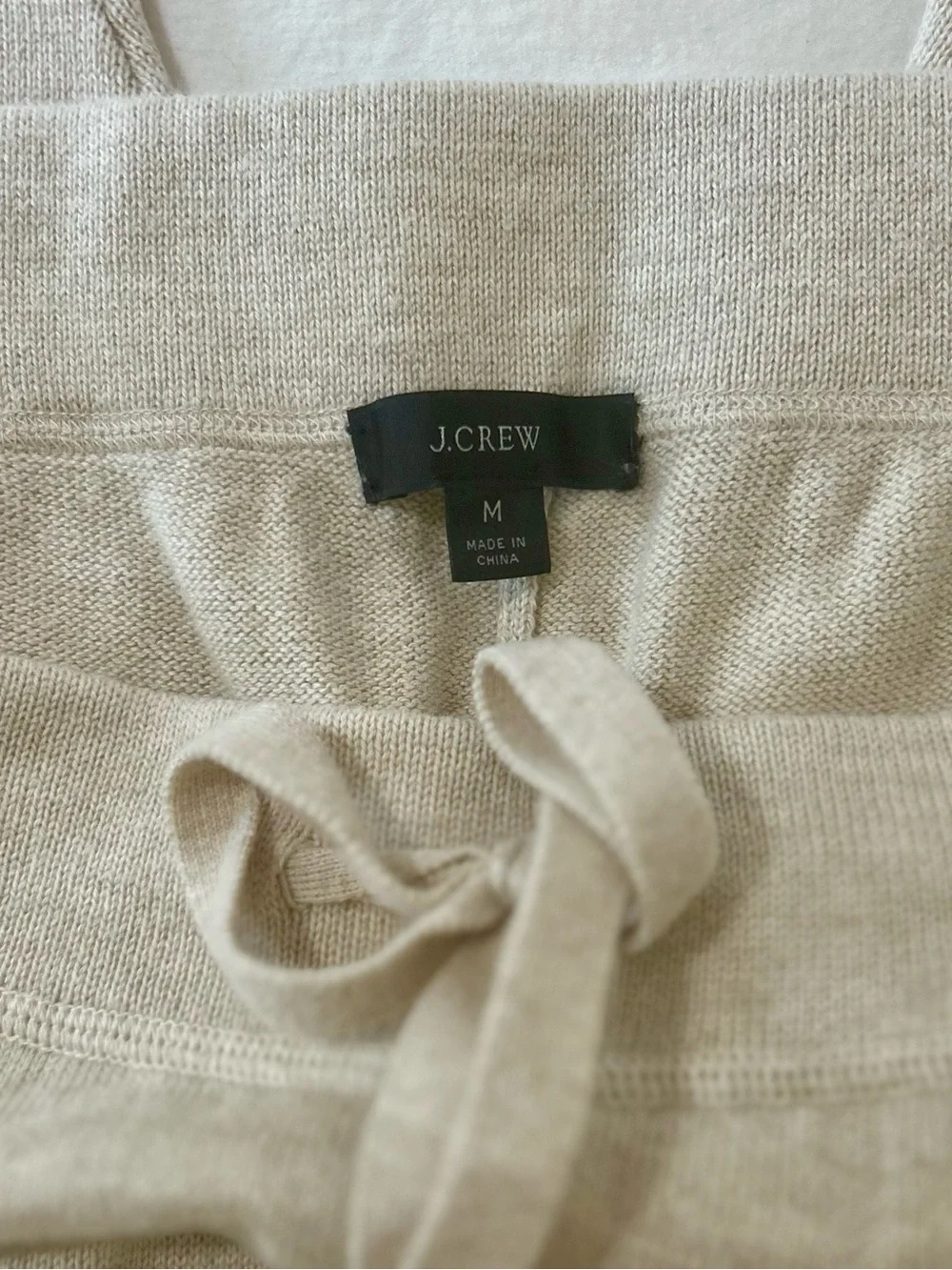 J.Crew Cotton Cashmere Jogger Pant in Oatmeal M